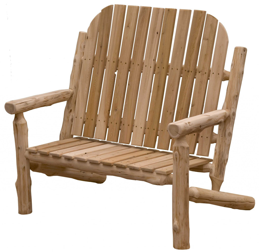 LuxxHomes  48" Natural Solid Wood Indoor Outdoor Arm Chair