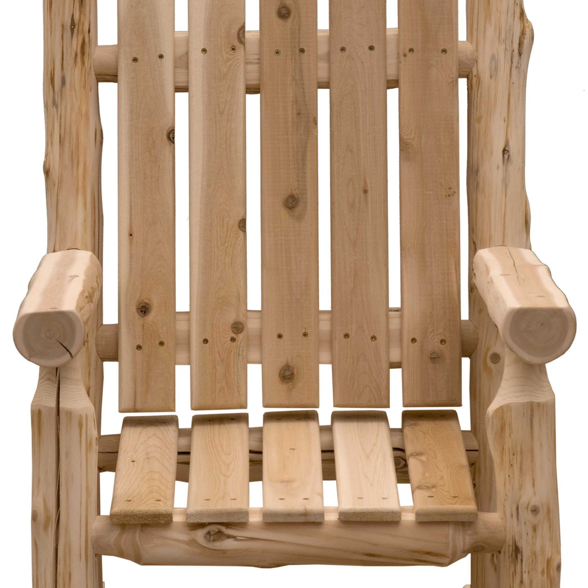 LuxxHomes  27" Natural Wood Solid Wood Indoor Outdoor Rocking Chair