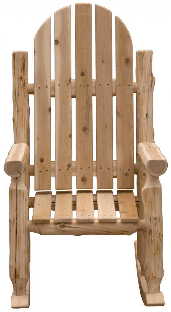 LuxxHomes  27" Natural Wood Solid Wood Indoor Outdoor Rocking Chair