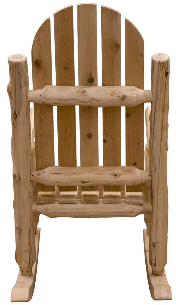 LuxxHomes  27" Natural Wood Solid Wood Indoor Outdoor Rocking Chair