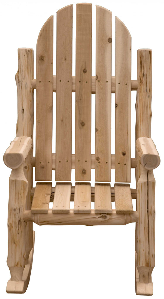 LuxxHomes  27" Natural Wood Solid Wood Indoor Outdoor Rocking Chair