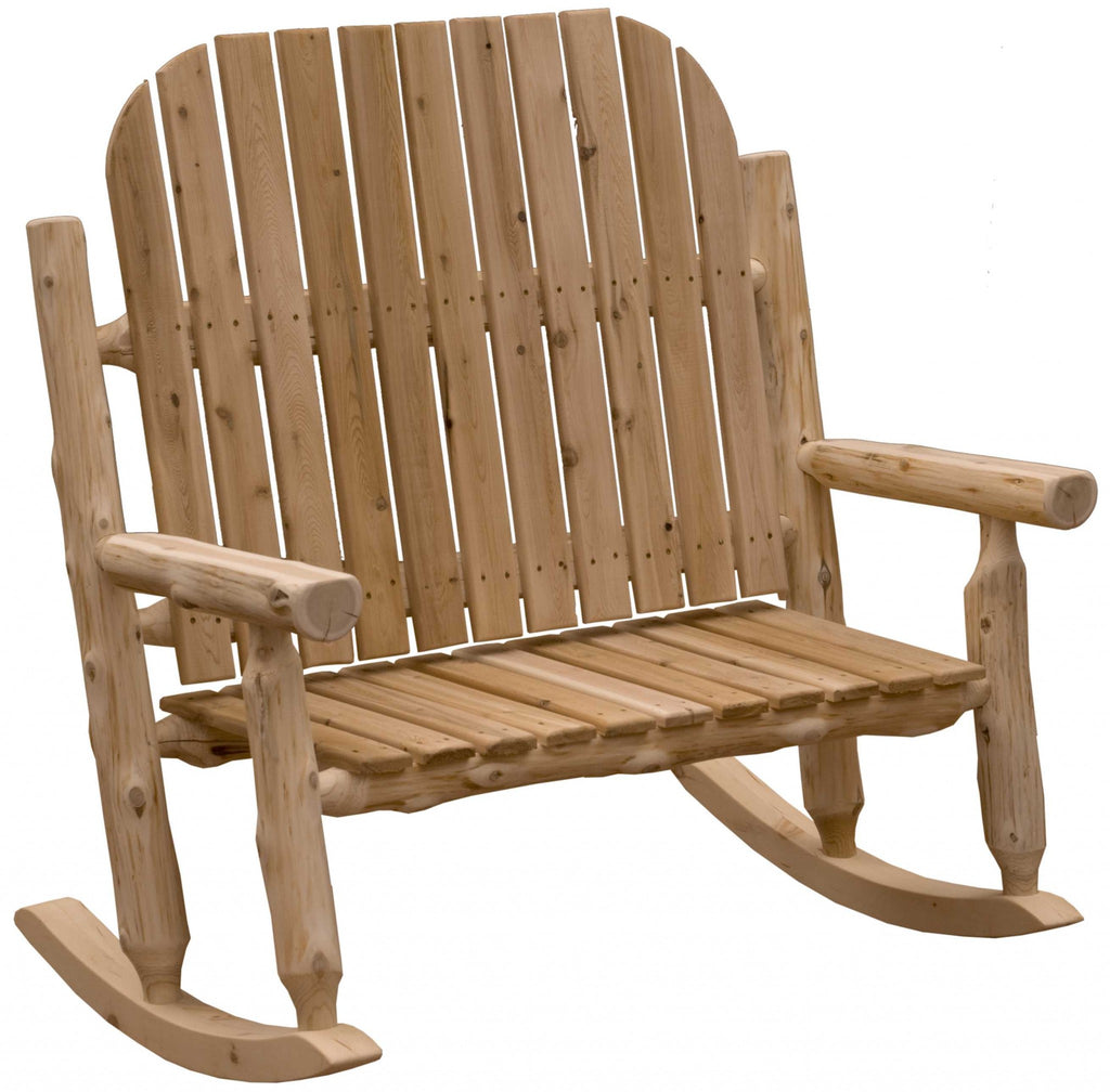 48" Natural Wood Indoor Outdoor Rocking Chair