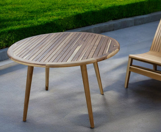 36" Natural Rounded Solid Wood Outdoor Dining Table