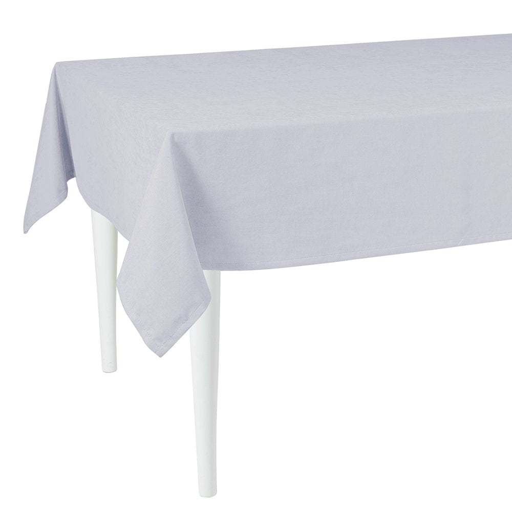 LuxxHomes  104" Merry Christmas Rectangle Tablecloth In  Grey