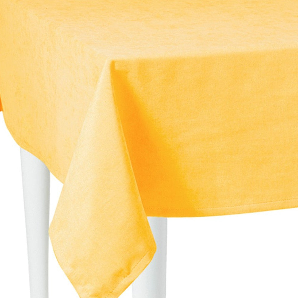 LuxxHomes  104" Merry Christmas Rectangle Tablecloth In  Yellow