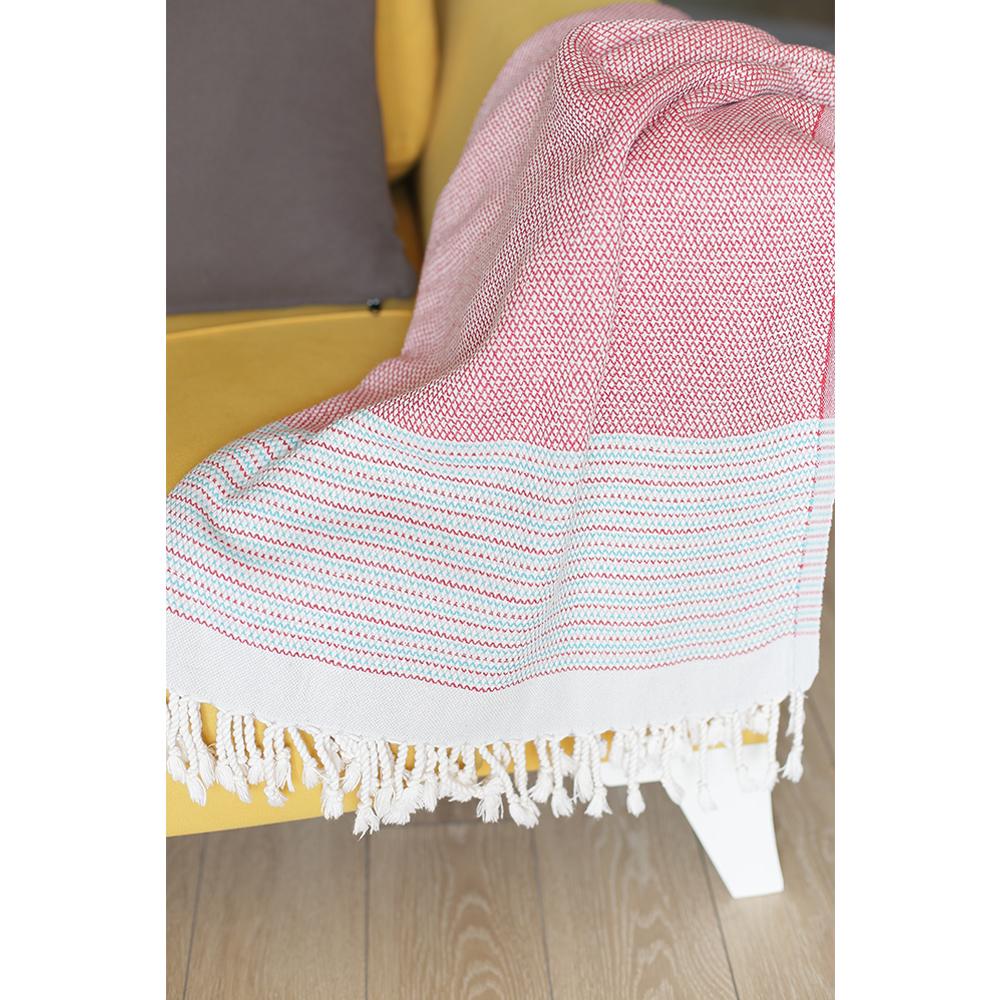 LuxxHomes  Red And White Checked Turkish Towel Or Throw Blanket