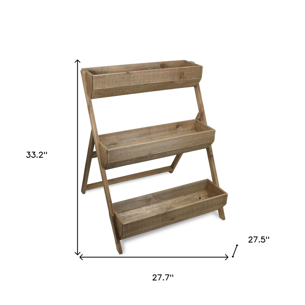 3 Tier Wooden Shelves Storage Plant Stand