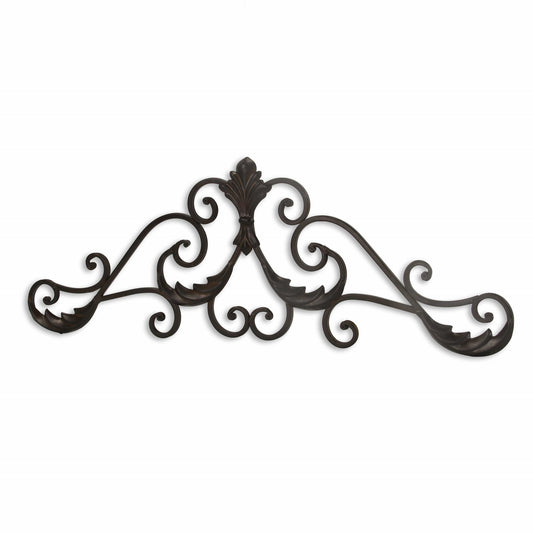 32" Rustic Brown Metal Scroll Wall Decor