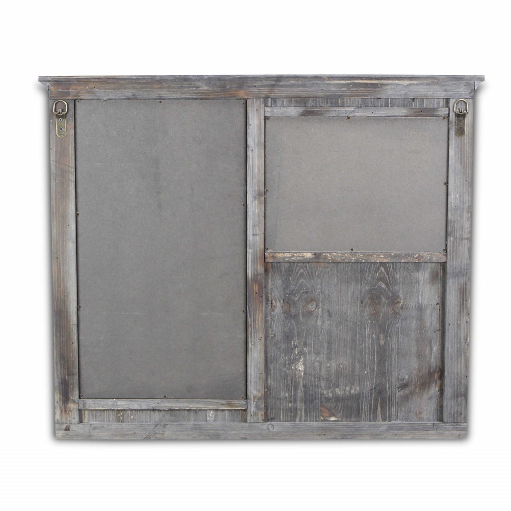 Gray Wooden Wall Chalkboard With Side Storage Basket