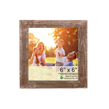 LuxxHomes  6" X 6" Rustic Espresso Picture Frame