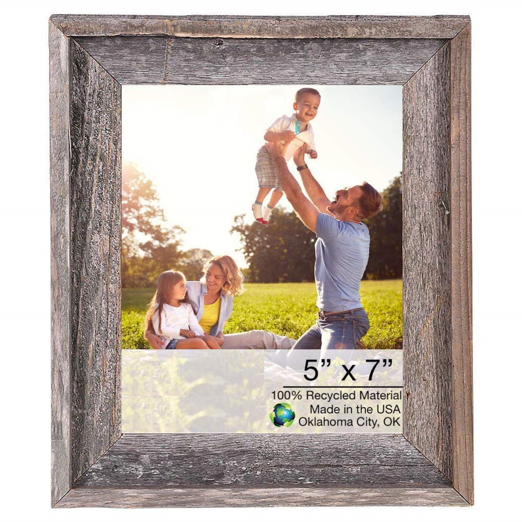 LuxxHomes  5" X 7" Natural Weathered Gray Picture Frame