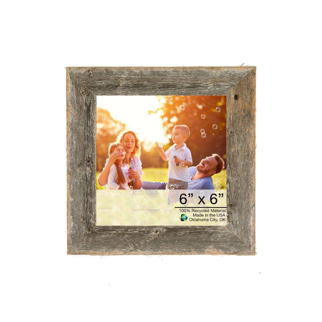 LuxxHomes  6" X 6" Natural Weathered Gray Picture Frame