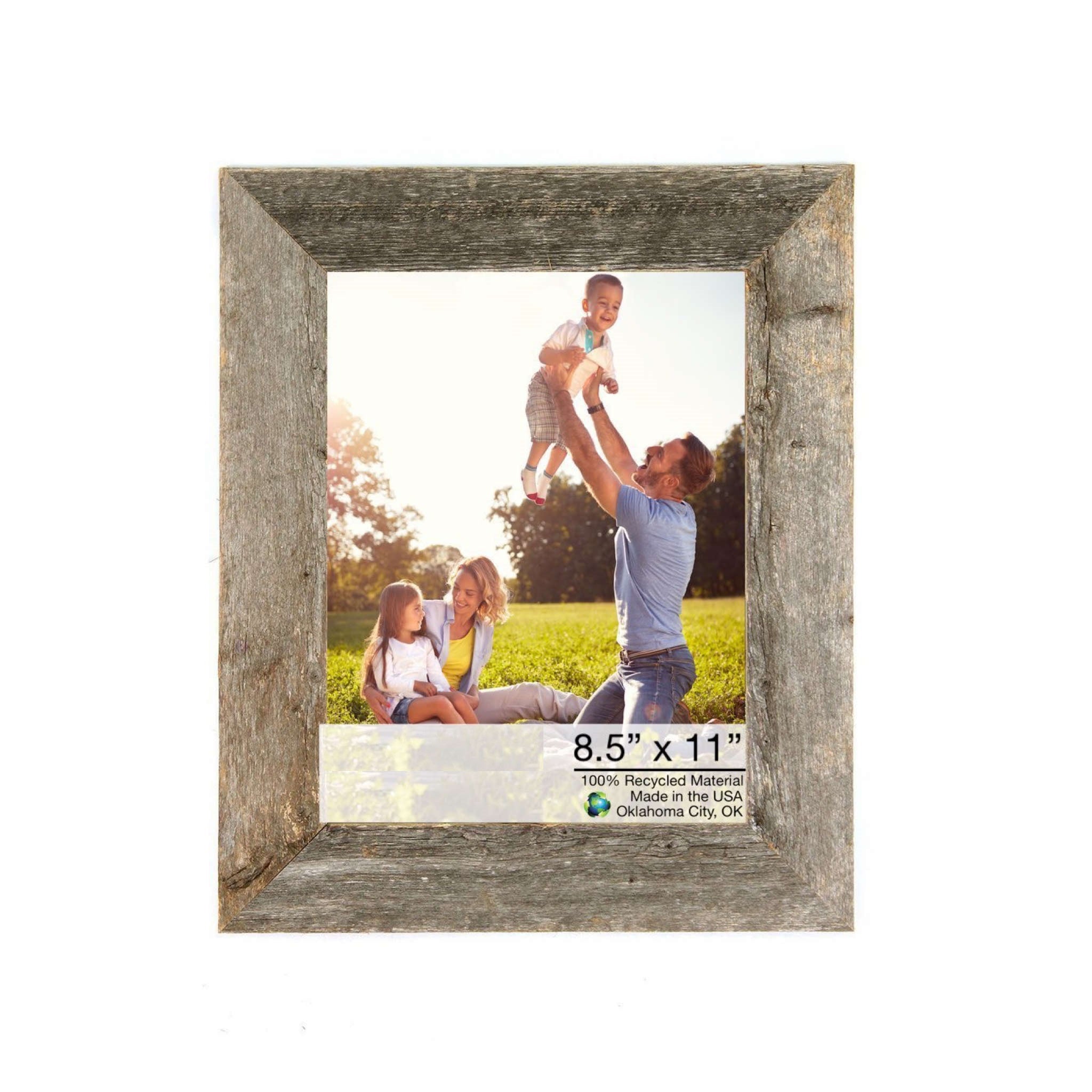 LuxxHomes  8.5" X 11" Natural Weathered Gray Picture Frame