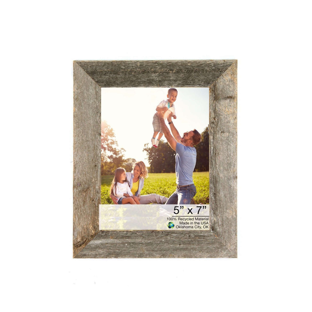 LuxxHomes  5" X 7" Natural Weathered Gray Picture Frame