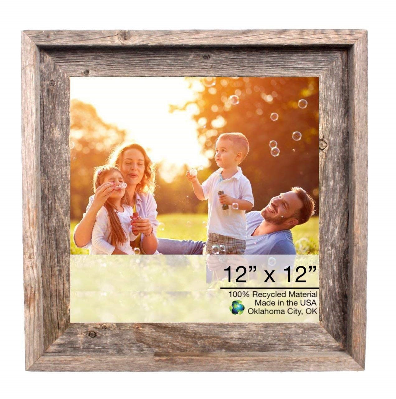 LuxxHomes  12X12 Natural Weathered Grey Picture Frame