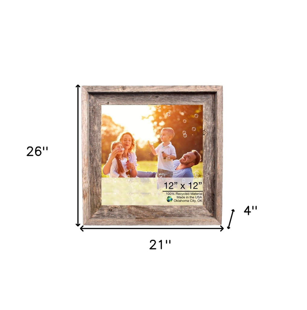 LuxxHomes  12X12 Natural Weathered Grey Picture Frame