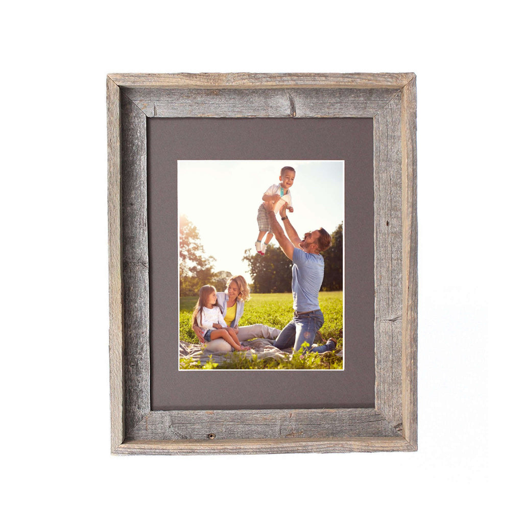 LuxxHomes  16X20 Natural Weathered Grey Picture Frame With Plexiglass Holder