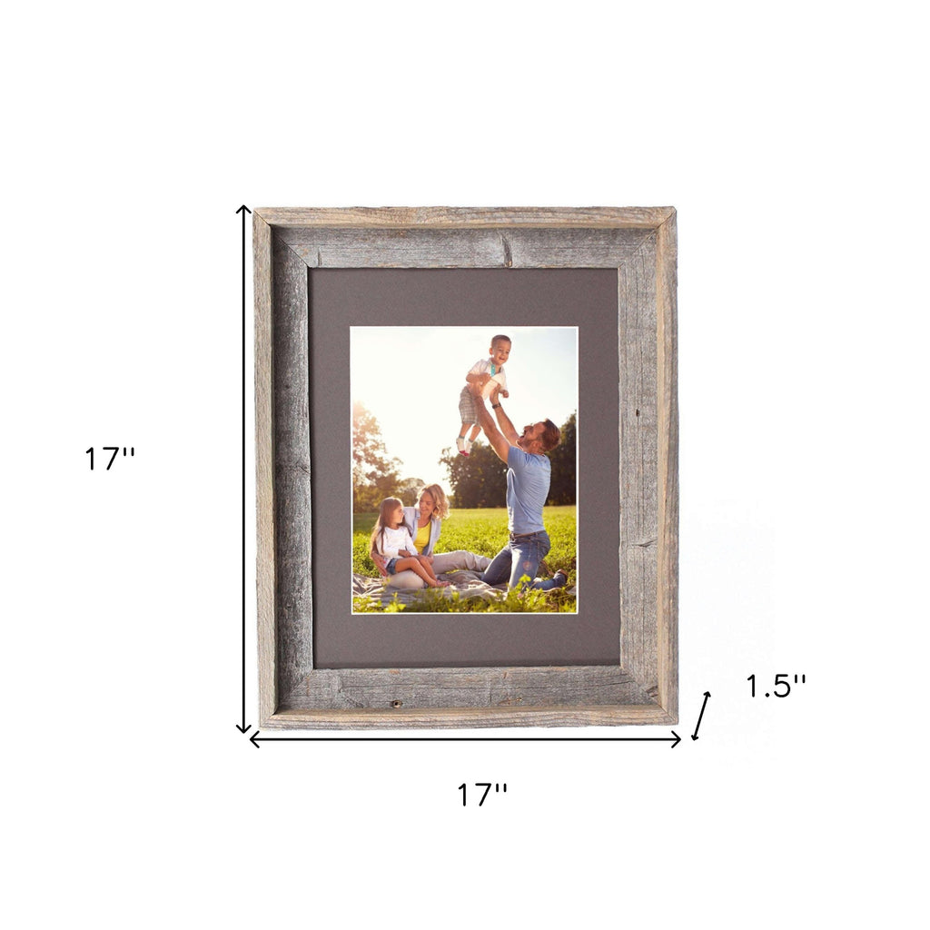 LuxxHomes  16X20 Natural Weathered Grey Picture Frame With Plexiglass Holder