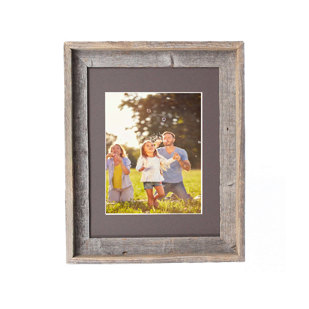 LuxxHomes  16X20 Natural Weathered Grey Picture Frame With Plexiglass Holder