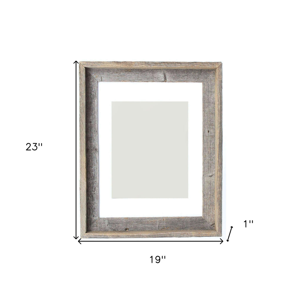 LuxxHomes  16" X 20" Rustic Reclaimed Wood Picture Frame