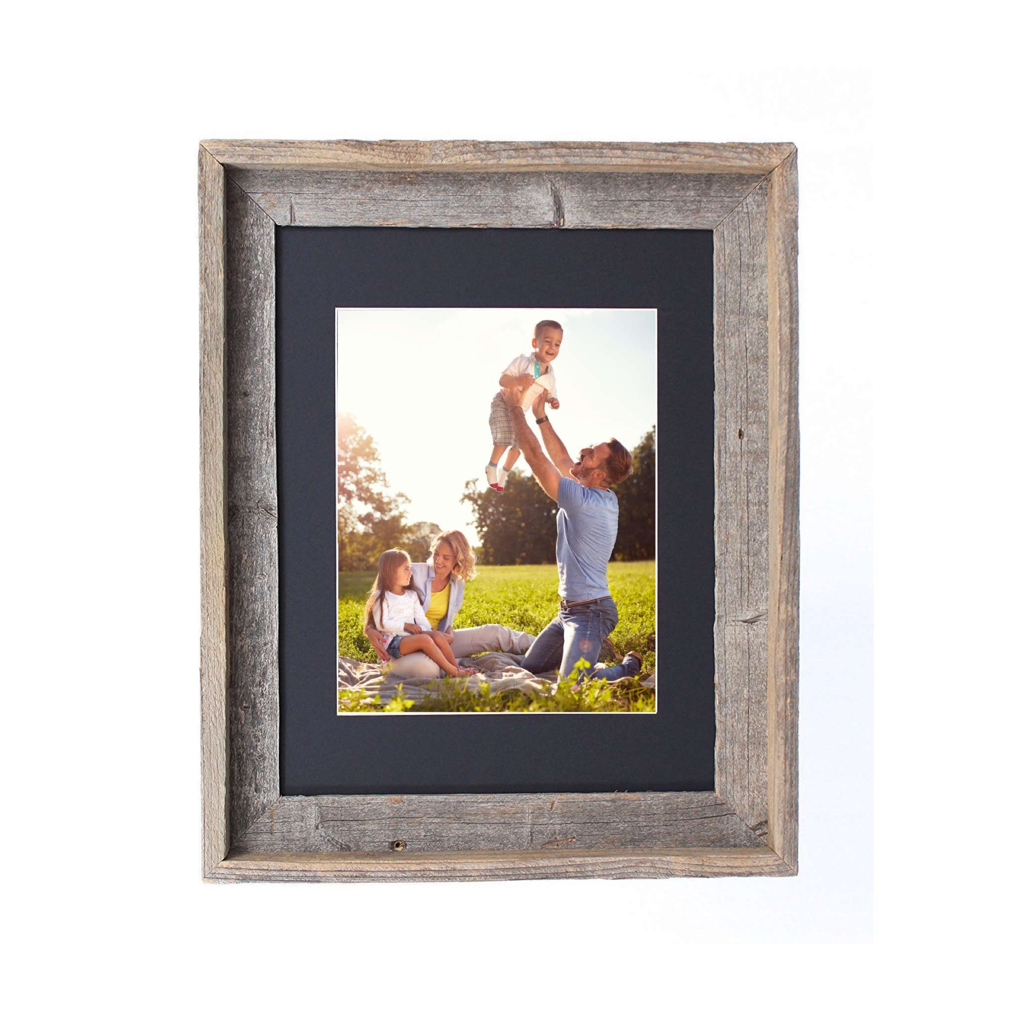 LuxxHomes  16X20 Rustic Black Picture Frame With Plexiglass Holder