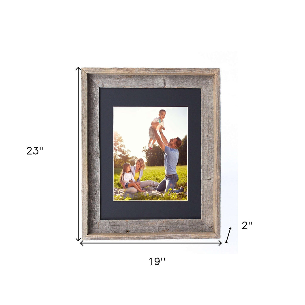 LuxxHomes  16X20 Rustic Black Picture Frame With Plexiglass Holder