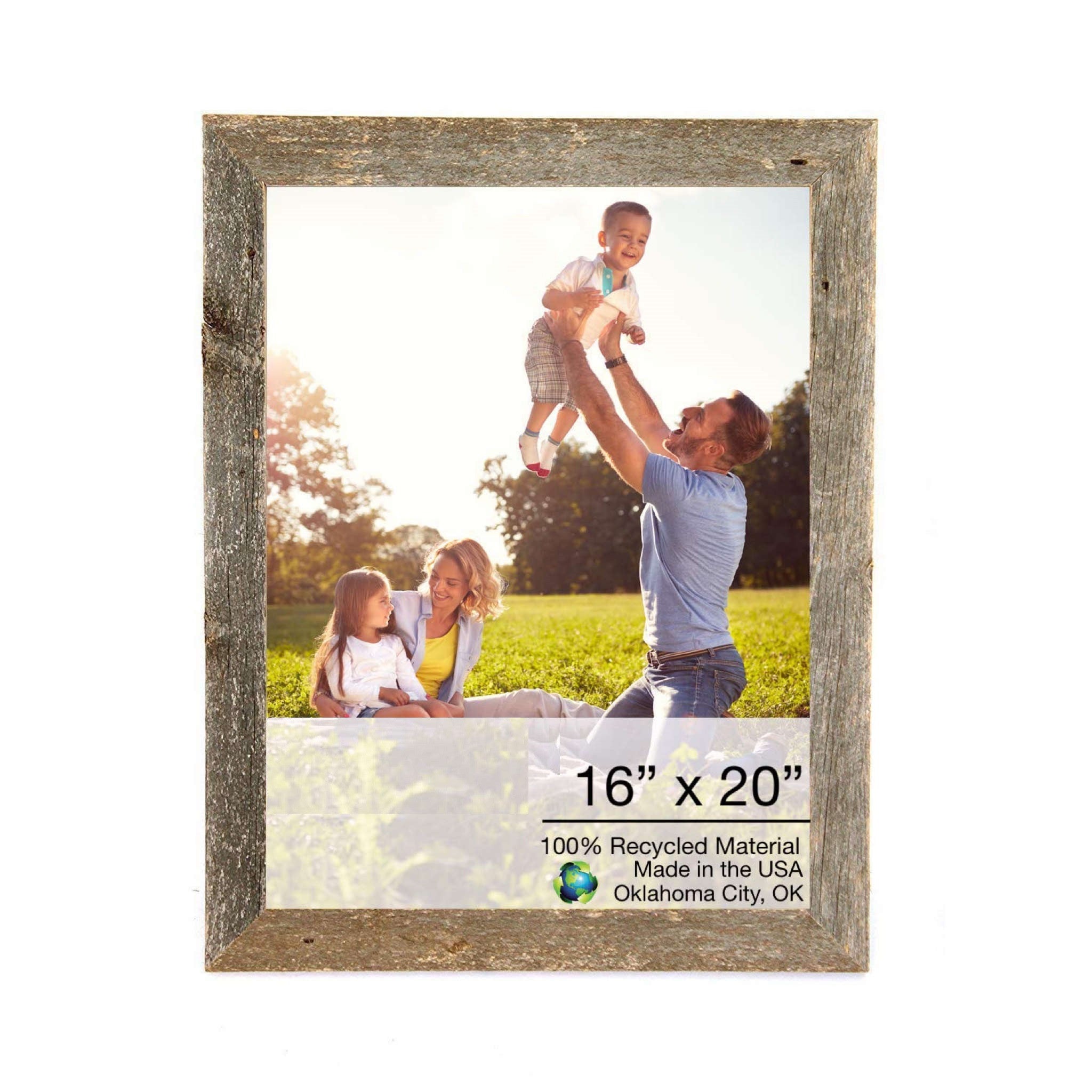 LuxxHomes  16 X 20 Natural Weathered Grey Picture Frame