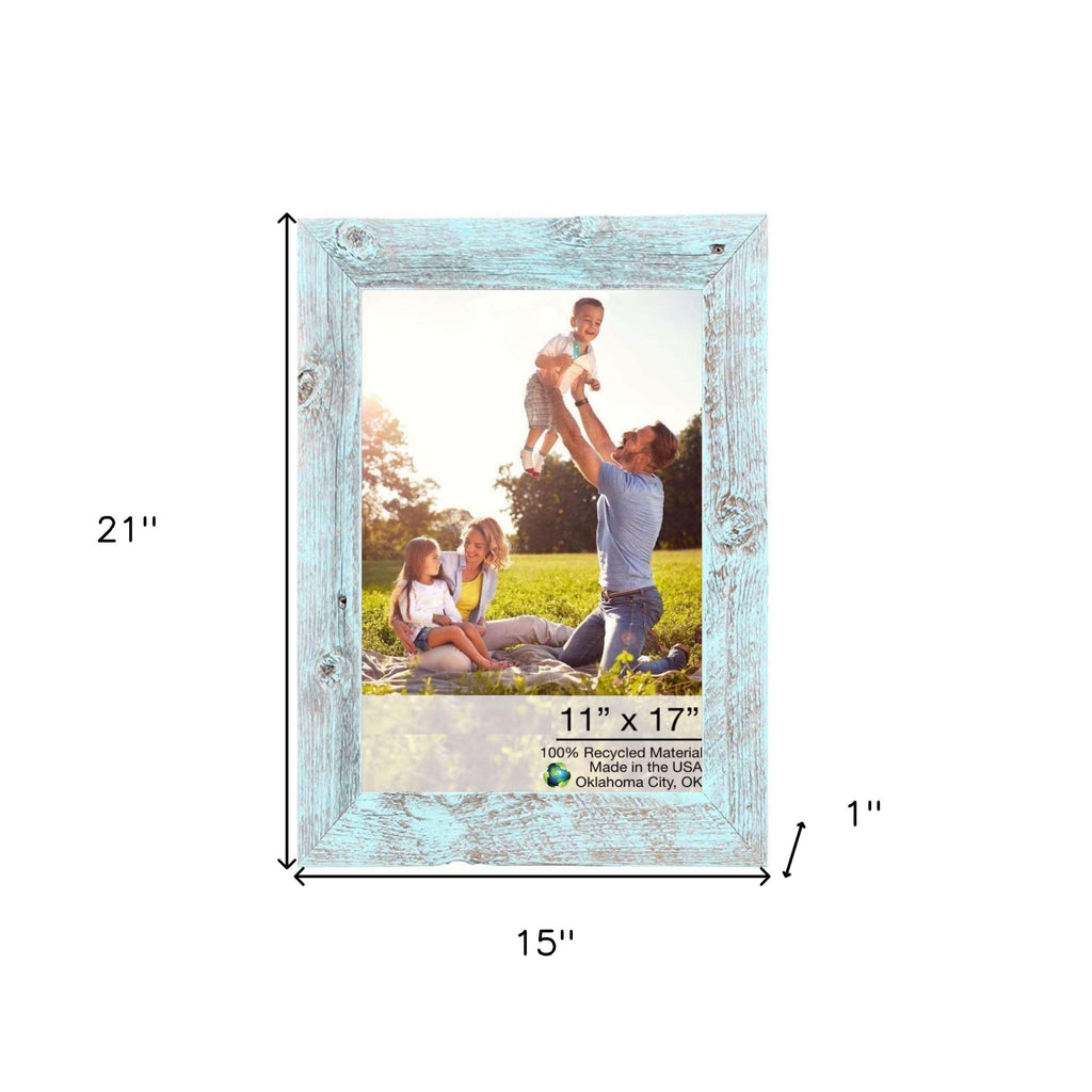 LuxxHomes  11X17 Rustic Blue Picture Frame