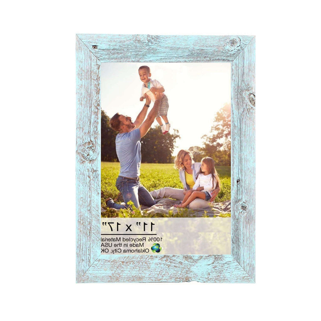 LuxxHomes  11X17 Rustic Blue Picture Frame