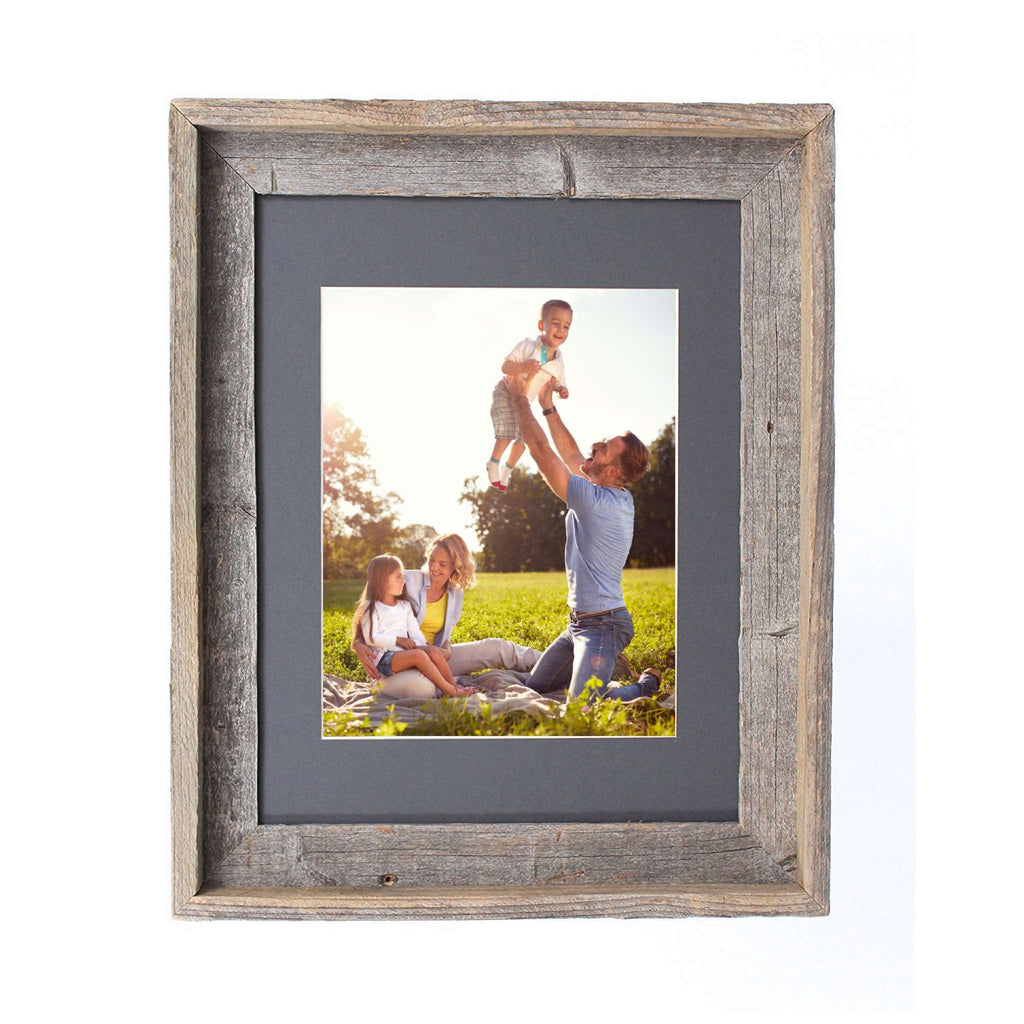 LuxxHomes  11X14  Rustic Cinder Picture Frame With Plexiglass Holder