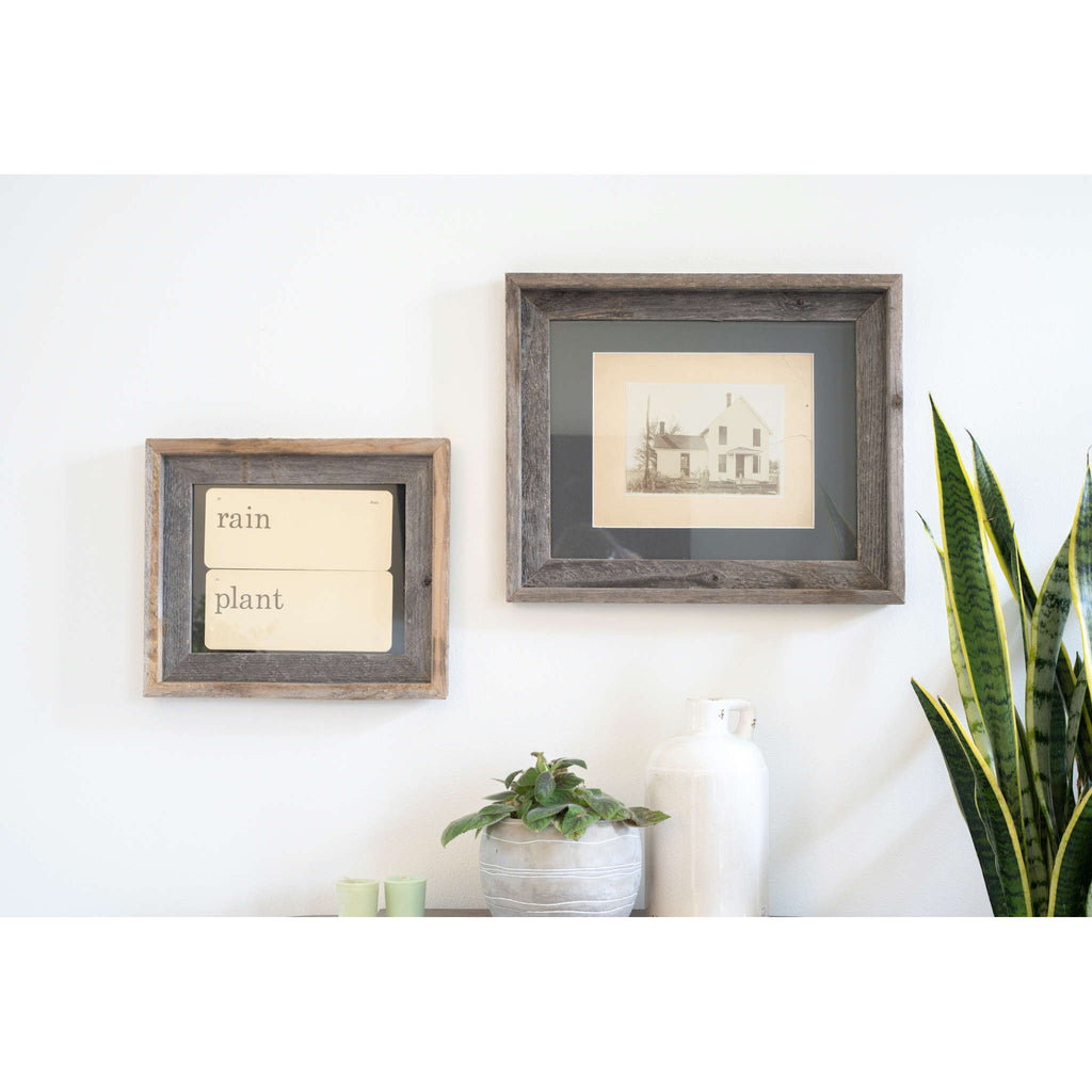 LuxxHomes  11X14  Rustic Cinder Picture Frame With Plexiglass Holder