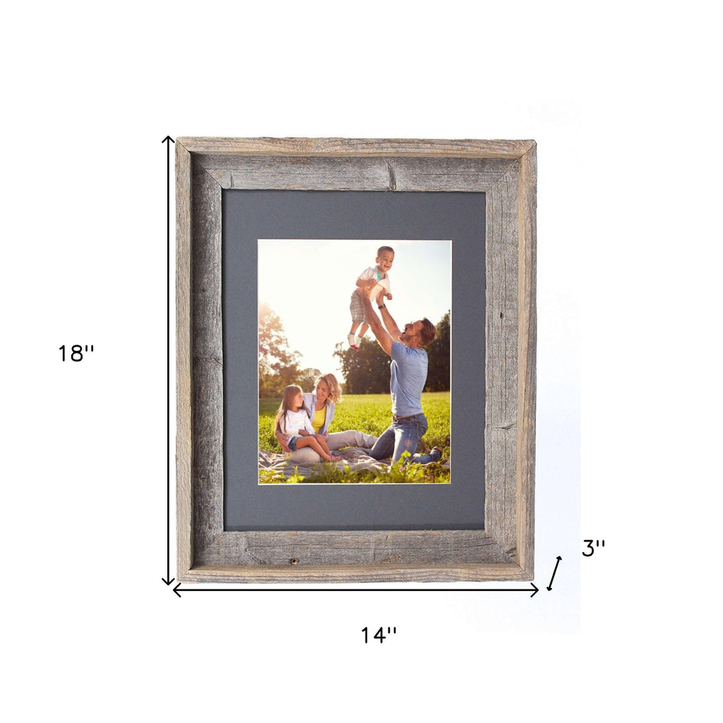 LuxxHomes  11X14  Rustic Cinder Picture Frame With Plexiglass Holder