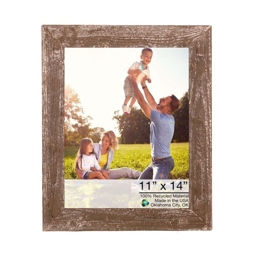 LuxxHomes  11X14 Rustic Espresso Picture Frame With Plexiglass Holder