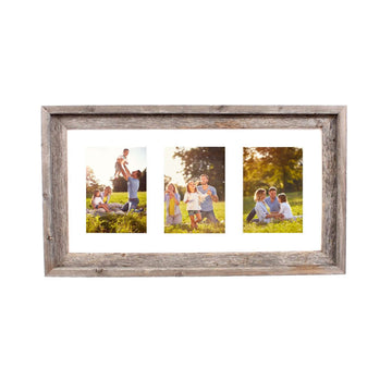 LuxxHomes  3 5X7 Rustic White Picture Frame With Plexiglass Holder