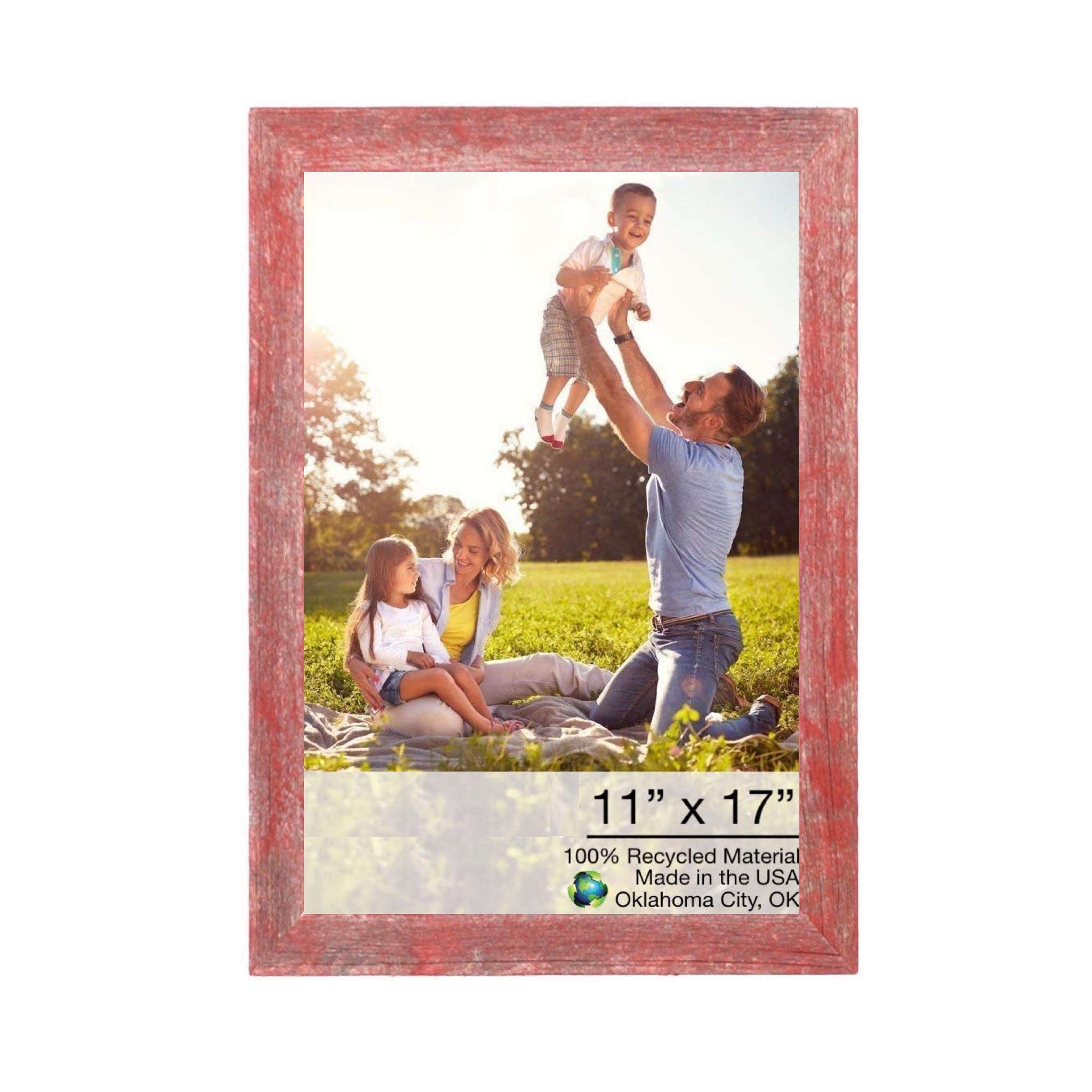 LuxxHomes  11X17 Rustic Red Picture Frame