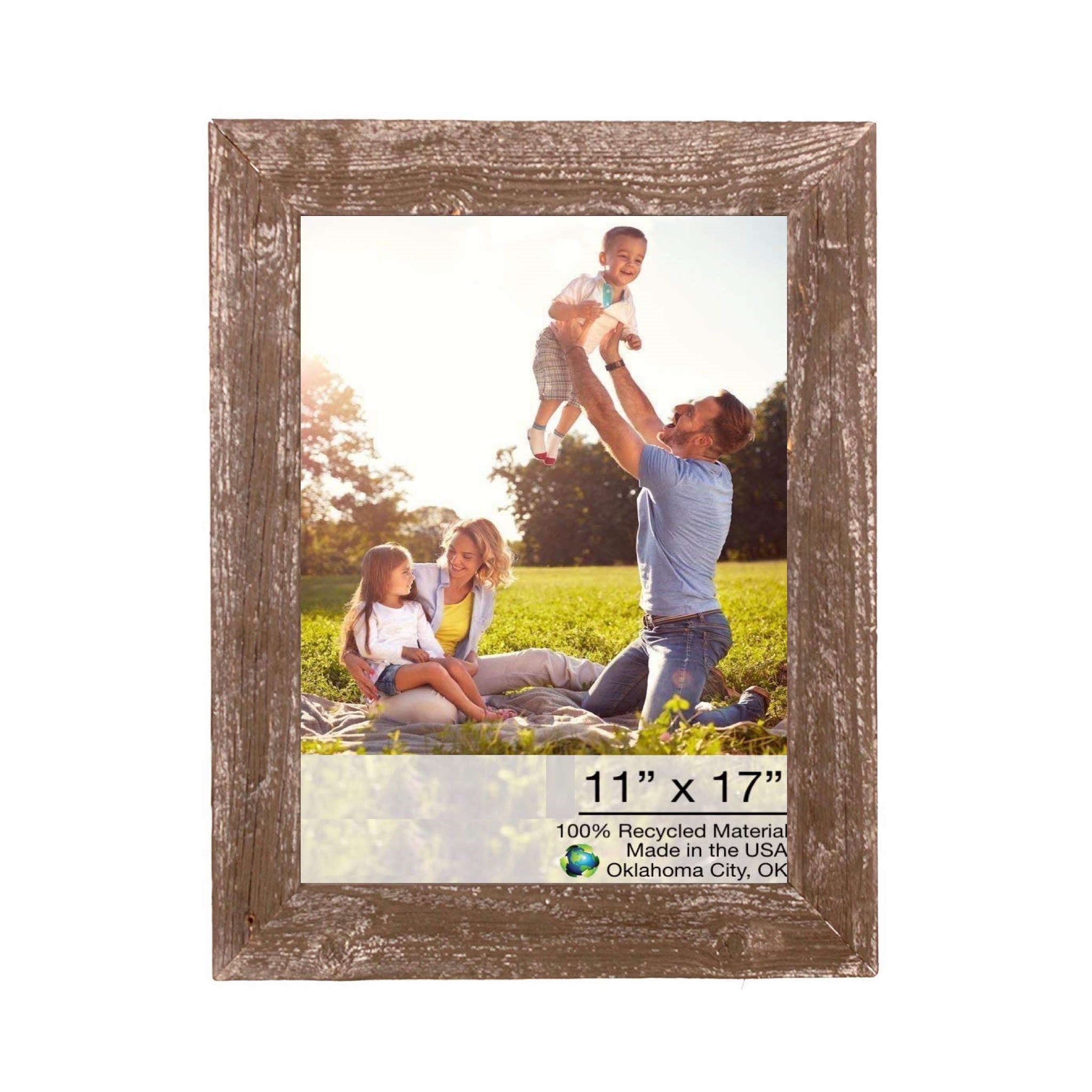 LuxxHomes  11X17 Rustic Espresso Picture Frame