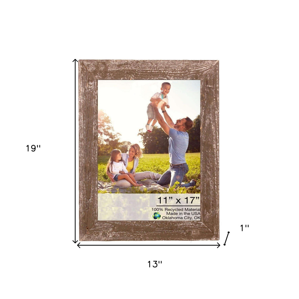 LuxxHomes  11X17 Rustic Espresso Picture Frame