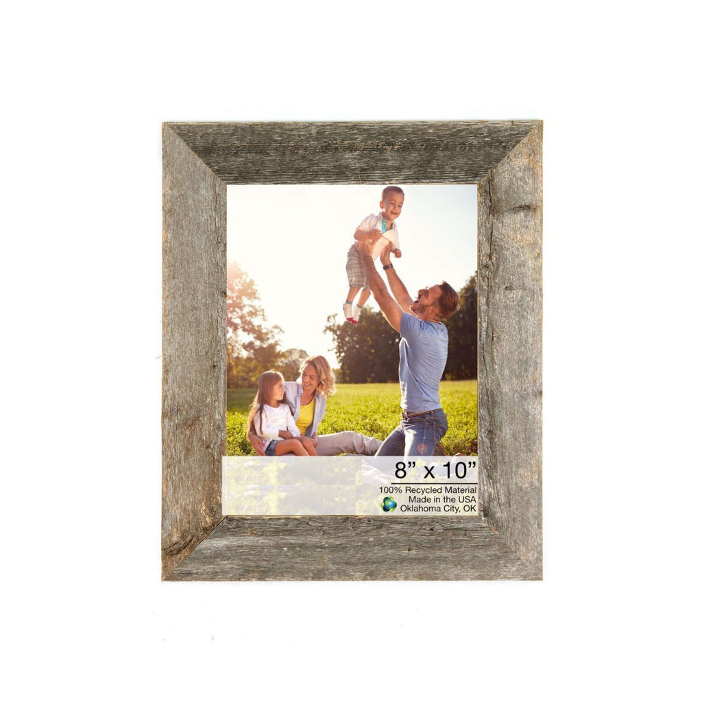 LuxxHomes  12"X13" Natural Weathered Grey Picture Frame