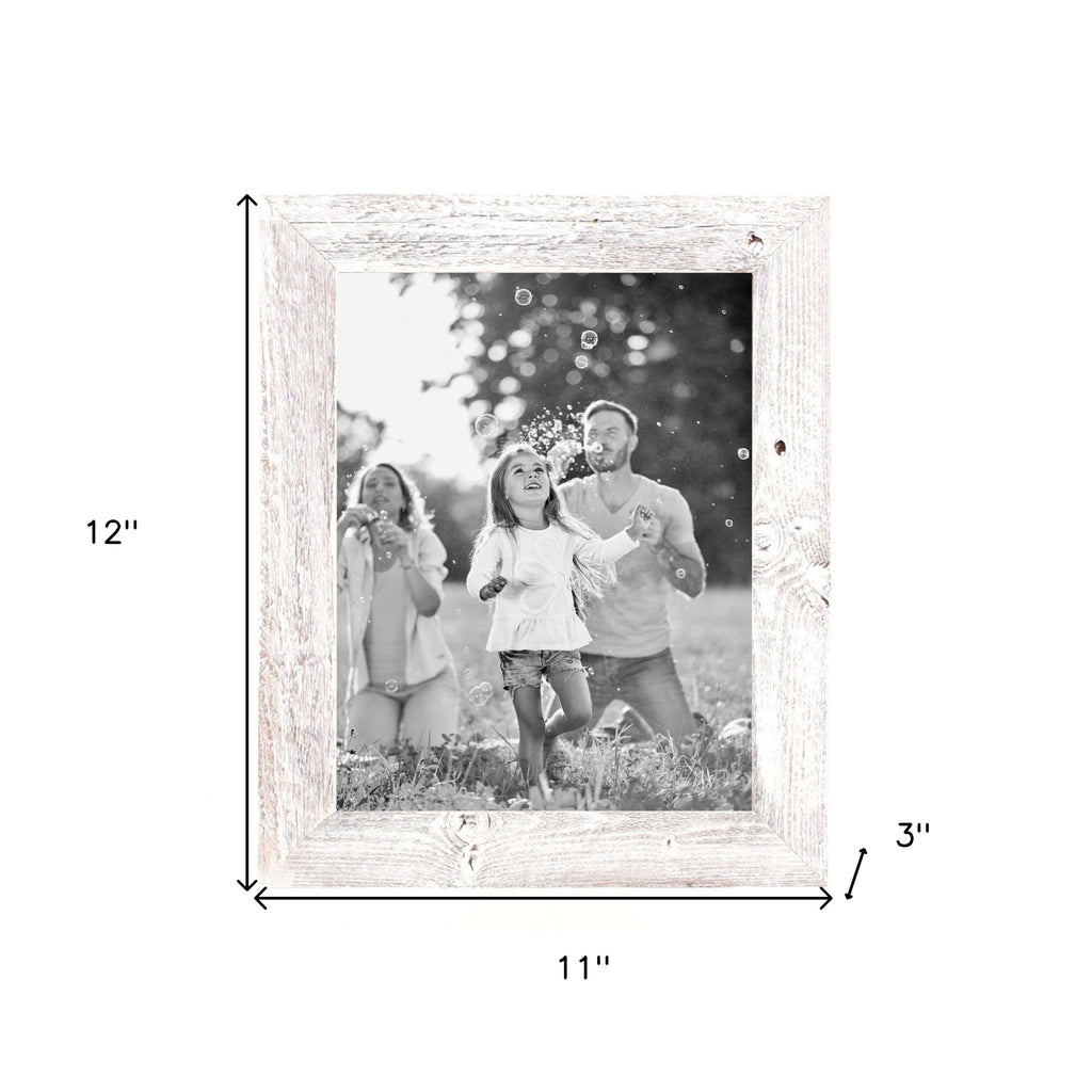 LuxxHomes  11"X12" Rustic White Washed Grey Picture Frame