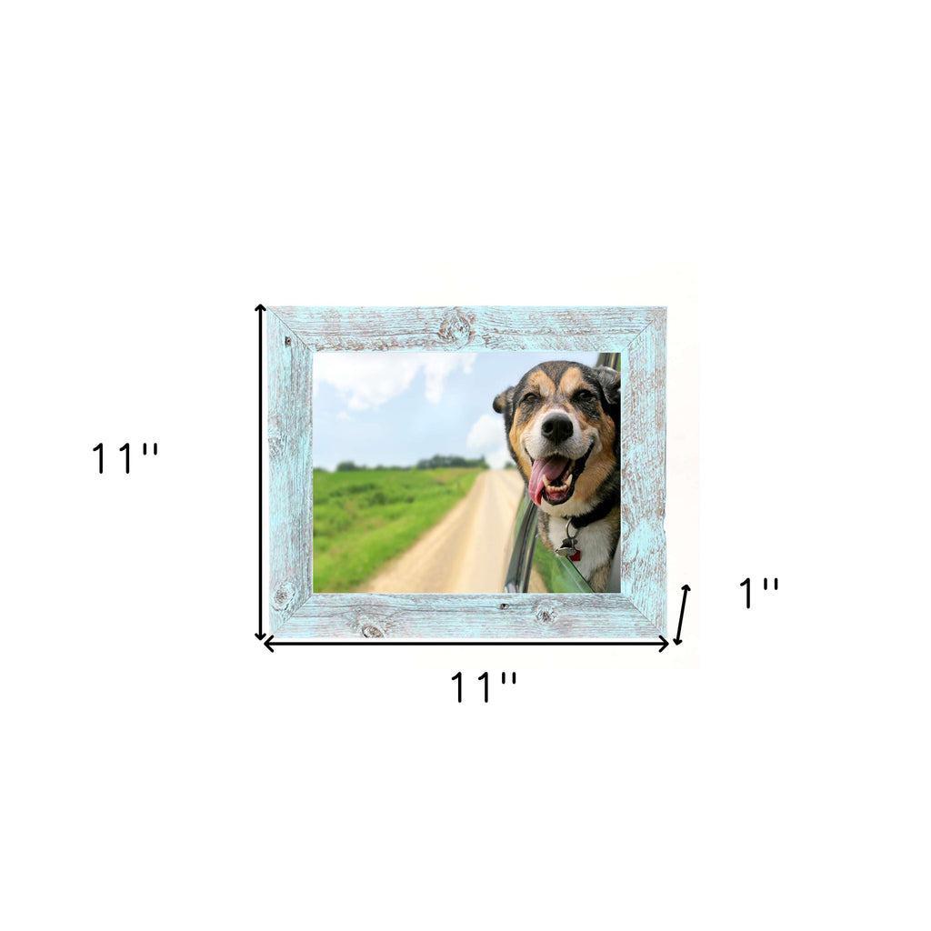 LuxxHomes  11"X11" Rustic Blue Picture Frame