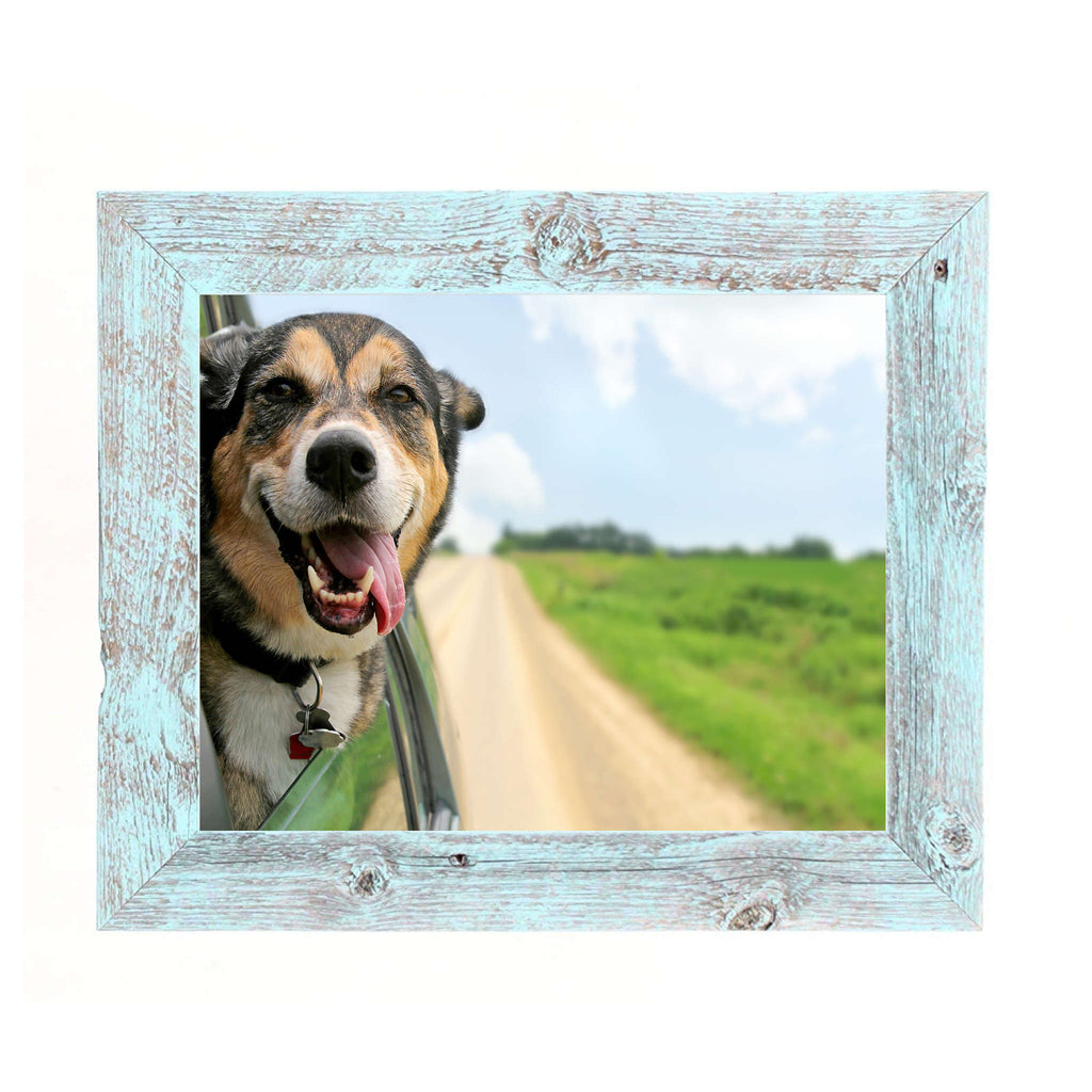 LuxxHomes  11"X11" Rustic Blue Picture Frame