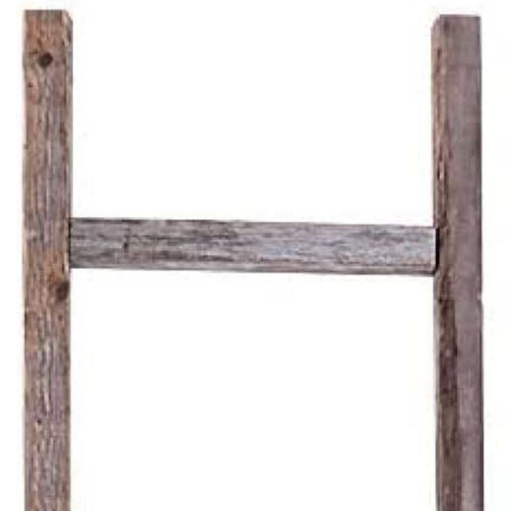 72" Gray Rustic Seven Step Wood Ladder Shelf