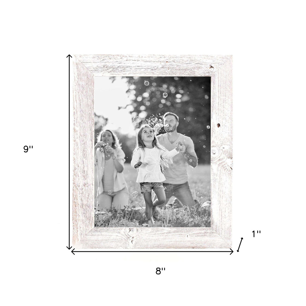 LuxxHomes  8"X9" Rustic White Washed Grey Picture Frame