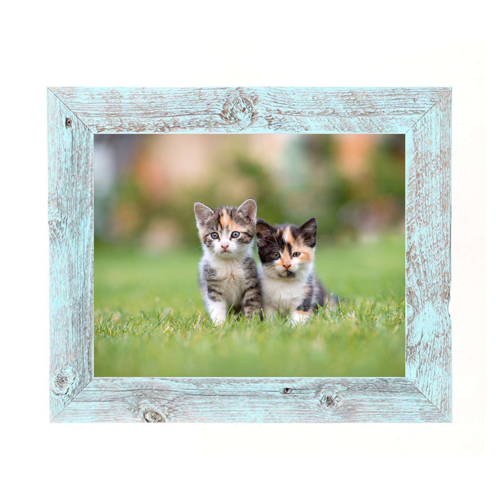 LuxxHomes  8"X9" Rustic Blue Picture Frame