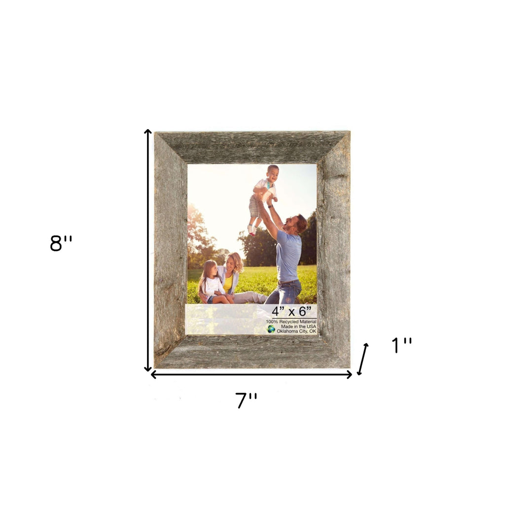 LuxxHomes  7"X8" Natural Weathered Grey Picture Frame With Easel Backs