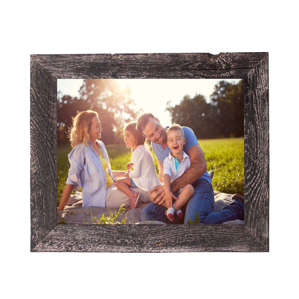 LuxxHomes  18X24 Rustic Smoky Black Picture Frame With Plexiglass Holder