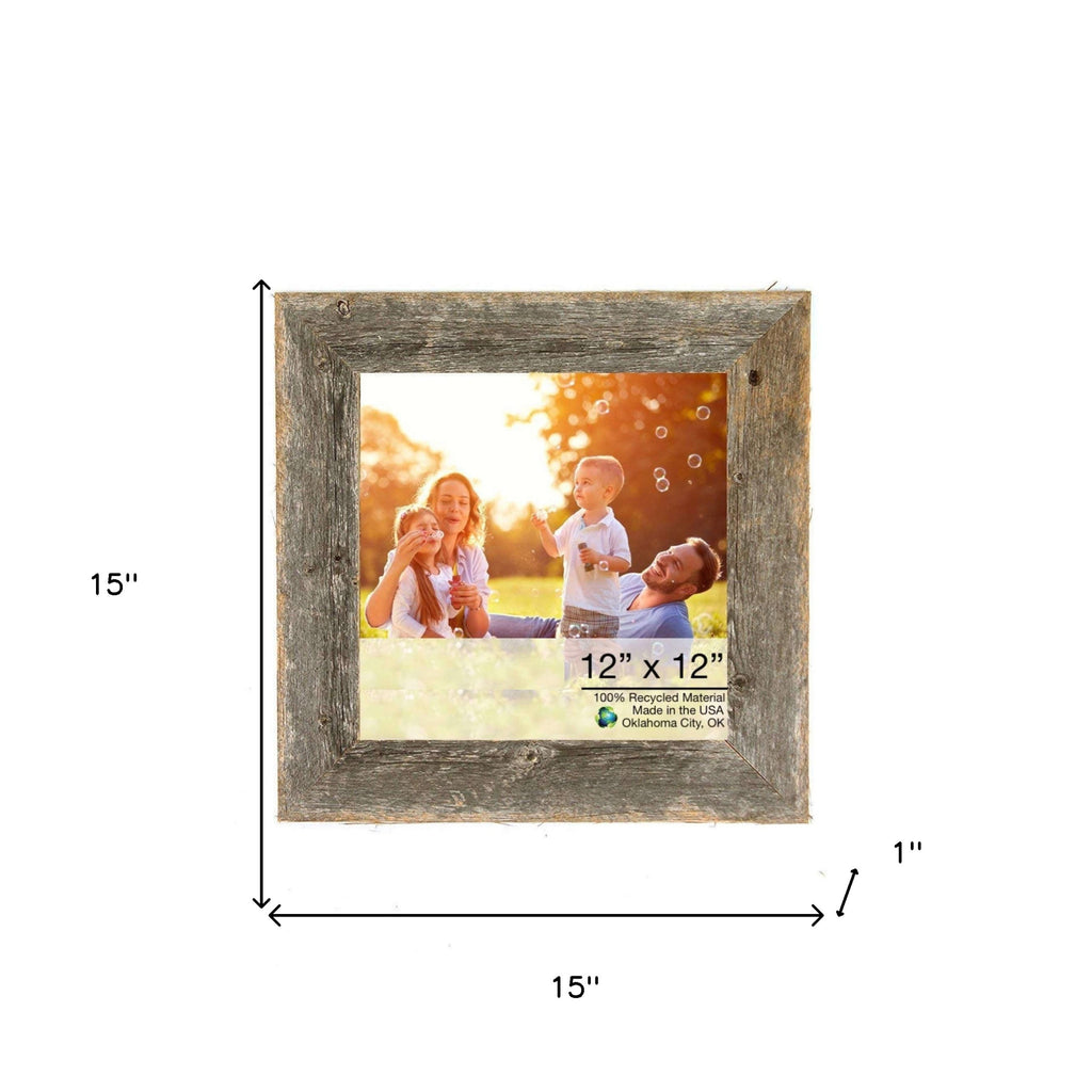 LuxxHomes  12X12 Natural Weathered Grey Picture Frame