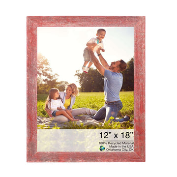 LuxxHomes  12X18  Rustic Red Picture Frame