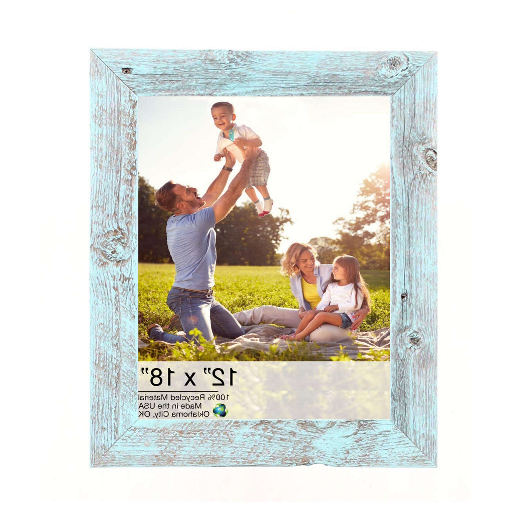 LuxxHomes  12X18  Rustic Blue Picture Frame