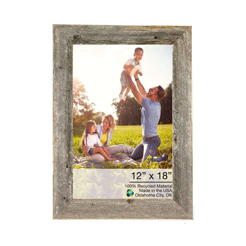 LuxxHomes  12X18 Natural Weathered Grey Picture Frame